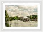 Load image into Gallery viewer, Marlow Weir as seen from Marlow Suspension Bridge  - Framed Print
