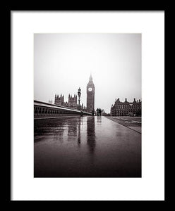 Misty Big Ben - Framed Print