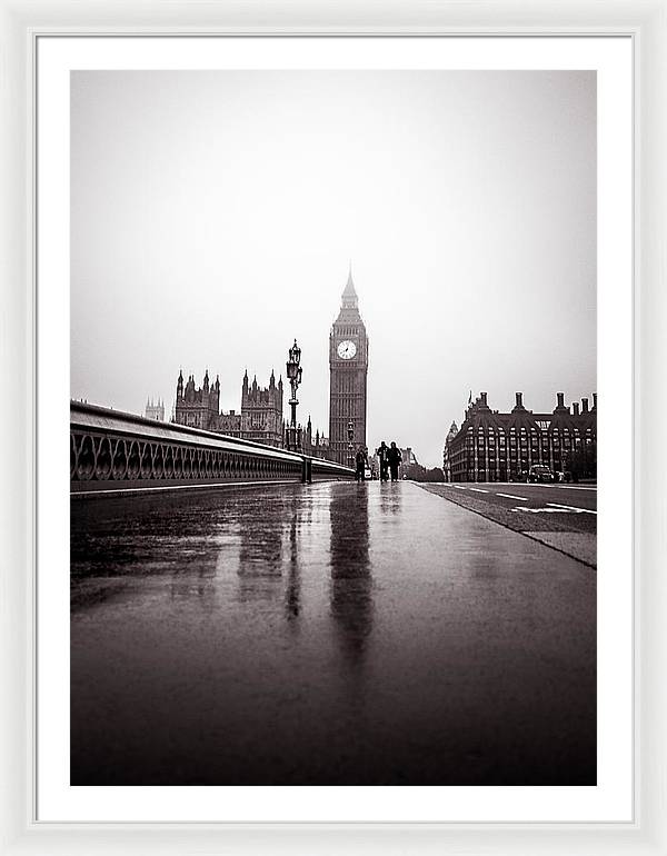 Misty Big Ben - Framed Print