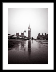 Misty Big Ben - Framed Print