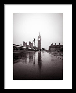 Misty Big Ben - Framed Print