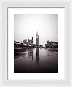 Misty Big Ben - Framed Print