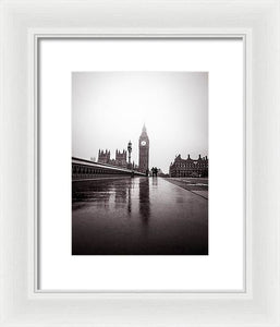 Misty Big Ben - Framed Print