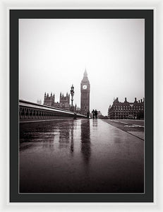 Misty Big Ben - Framed Print