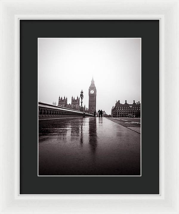 Misty Big Ben - Framed Print