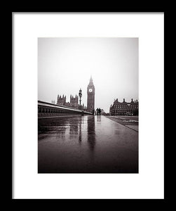 Misty Big Ben - Framed Print