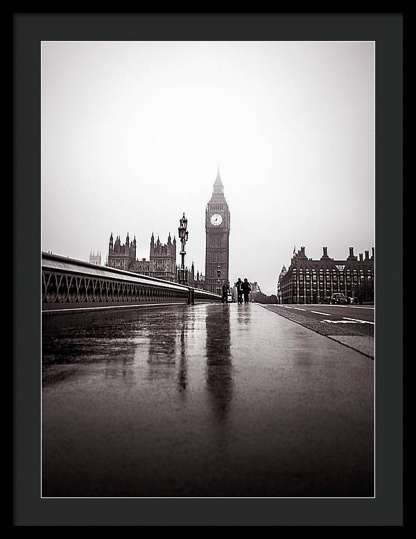 Misty Big Ben - Framed Print