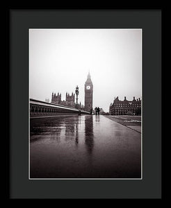 Misty Big Ben - Framed Print