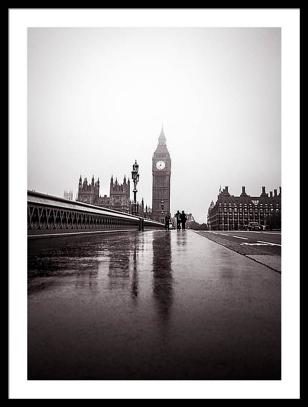 Misty Big Ben - Framed Print