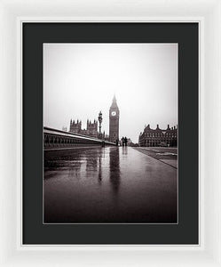 Misty Big Ben - Framed Print