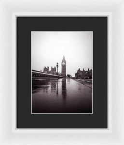 Misty Big Ben - Framed Print