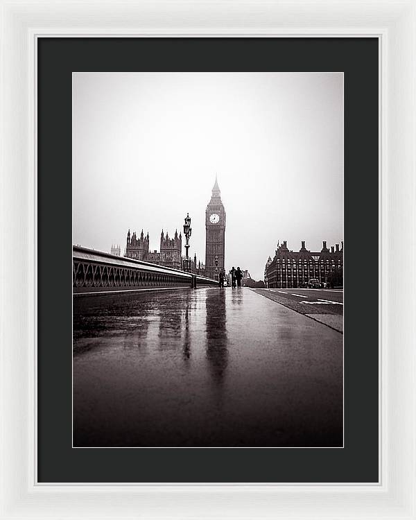 Misty Big Ben - Framed Print