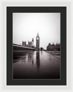 Misty Big Ben - Framed Print