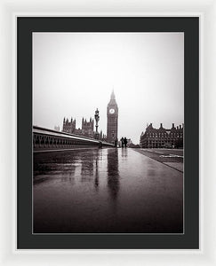 Misty Big Ben - Framed Print