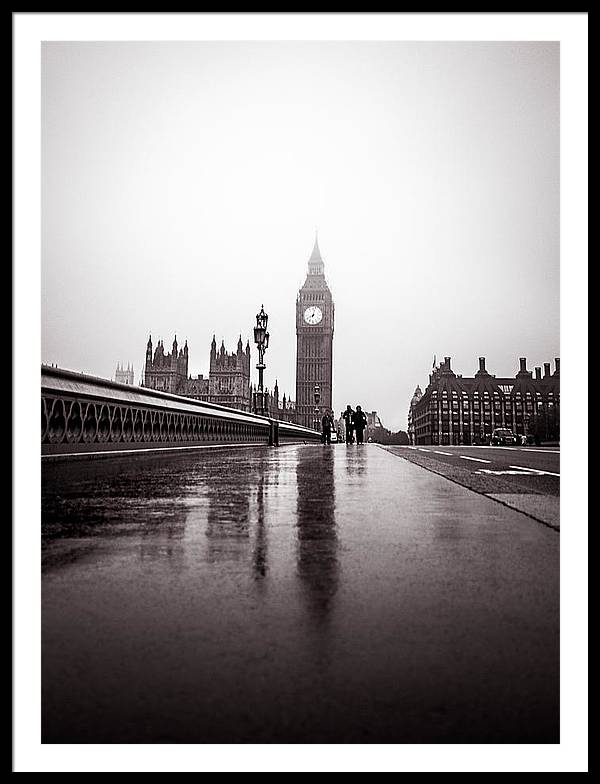 Misty Big Ben - Framed Print