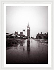 Misty Big Ben - Framed Print