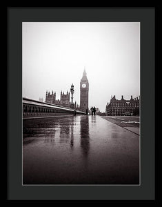 Misty Big Ben - Framed Print