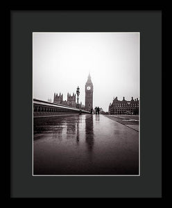 Misty Big Ben - Framed Print