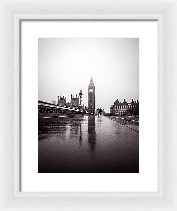 Misty Big Ben - Framed Print