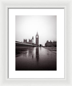 Misty Big Ben - Framed Print