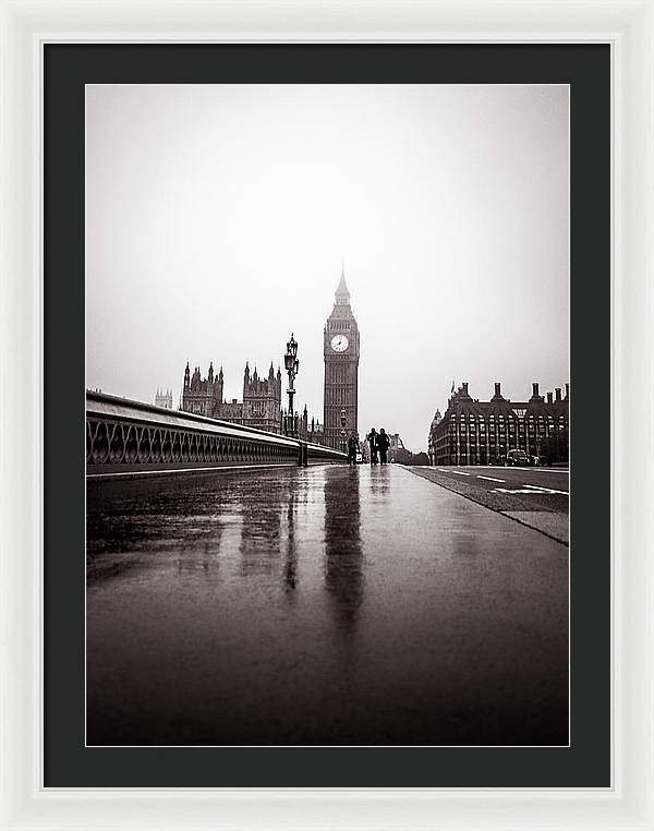 Misty Big Ben - Framed Print