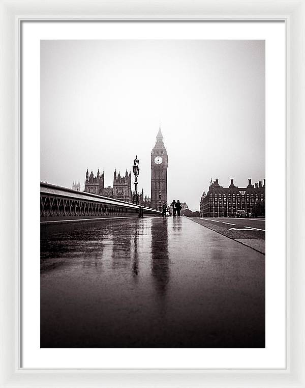 Misty Big Ben - Framed Print