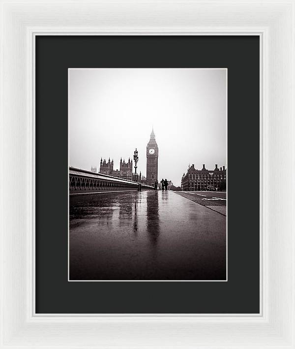 Misty Big Ben - Framed Print