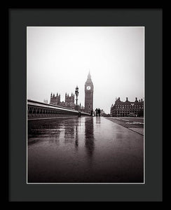 Misty Big Ben - Framed Print