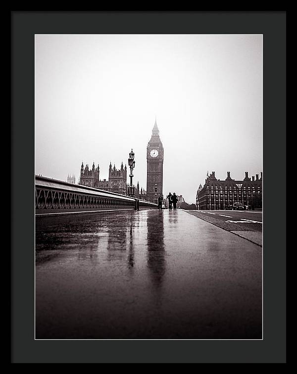 Misty Big Ben - Framed Print