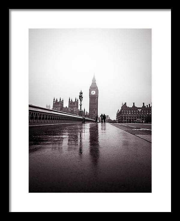 Misty Big Ben - Framed Print