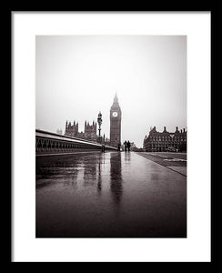 Misty Big Ben - Framed Print