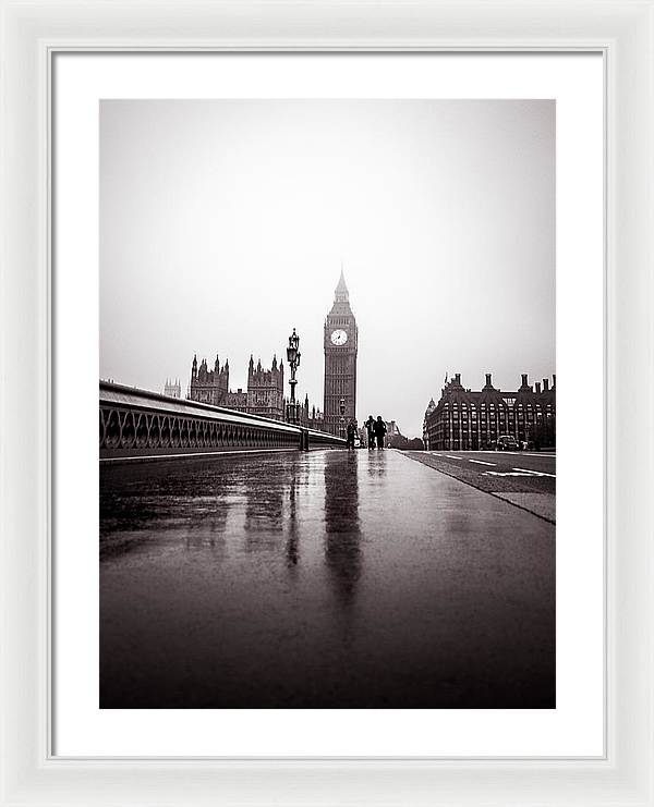 Misty Big Ben - Framed Print