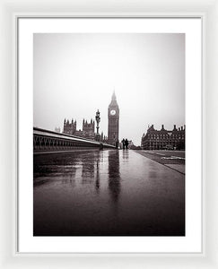 Misty Big Ben - Framed Print