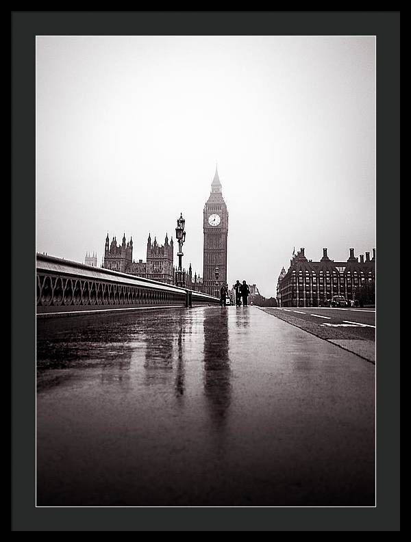 Misty Big Ben - Framed Print