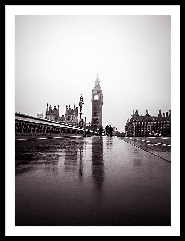 Misty Big Ben - Framed Print