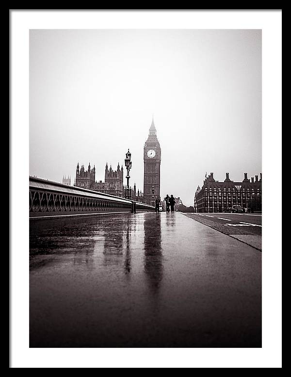 Misty Big Ben - Framed Print