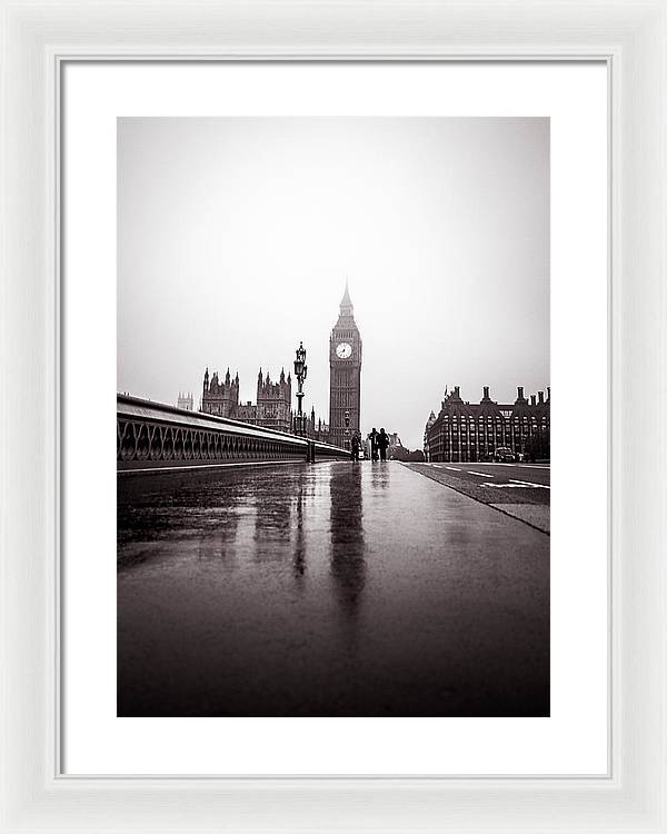 Misty Big Ben - Framed Print