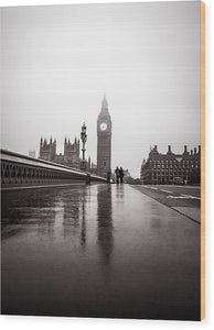 Misty Big Ben - Wood Print