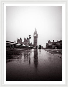 Misty Big Ben - Framed Print