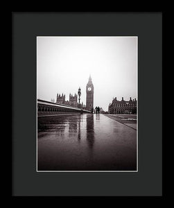 Misty Big Ben - Framed Print