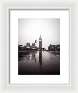 Misty Big Ben - Framed Print