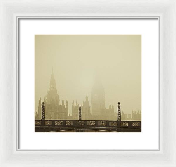 Misty London skyline - Framed Print