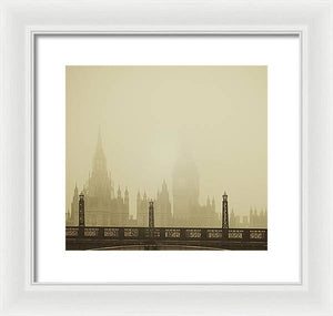 Misty London skyline - Framed Print