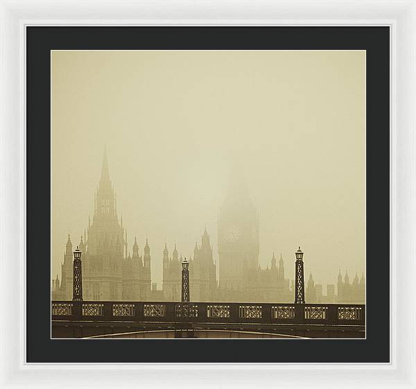 Misty London skyline - Framed Print