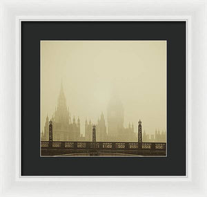 Misty London skyline - Framed Print