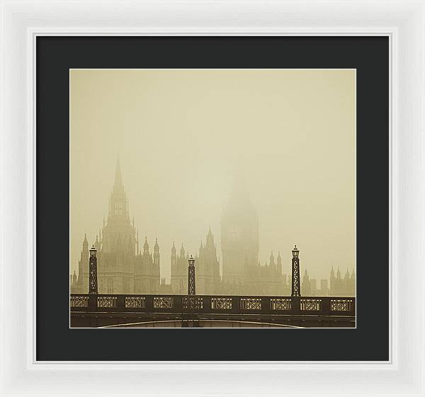 Misty London skyline - Framed Print