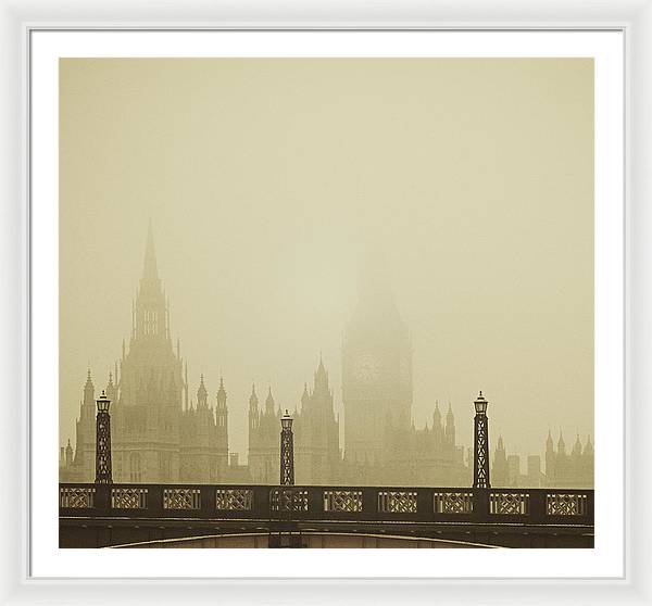 Misty London skyline - Framed Print