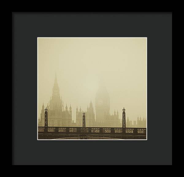 Misty London skyline - Framed Print