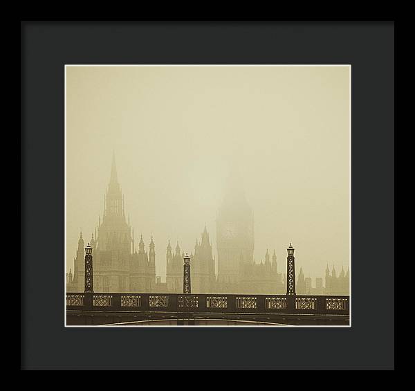 Misty London skyline - Framed Print