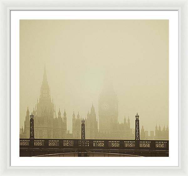 Misty London skyline - Framed Print